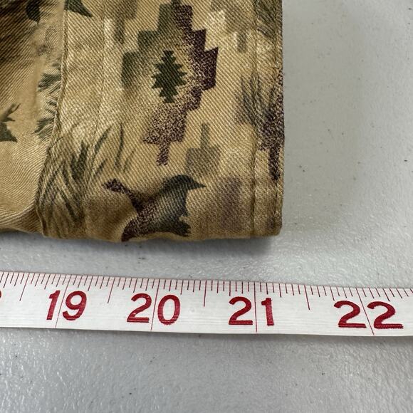 Vintage Woolrich Mens Long Sleeve Button Shirt Lrg brown green water fowl retro - Picture 10 of 15